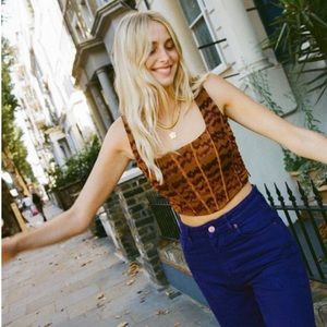 Zara Corsetry Tulle Crop Top